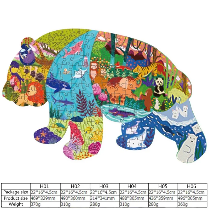 

Wooden Animal Puzzles For Children Funny DIY Each Piece Is Animal Shaped Puzzles Birthday Gifts for Kids Educational Toys
