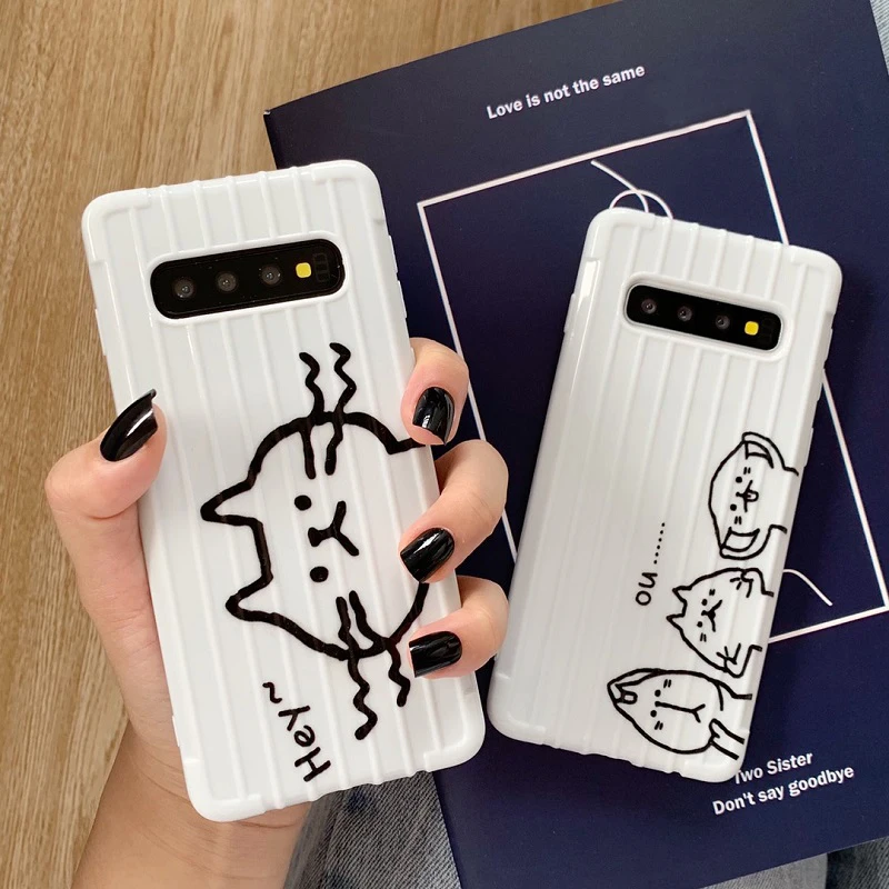 Мягкий чехол с изображением забавного кота для samsung Galaxy S10 Plus S8 S9 Vogue 3D багажный