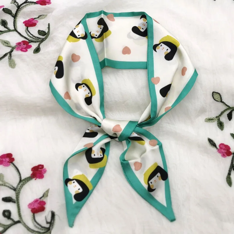 

Woman New Print Silk Scarf Multifuction Headscarf Bag Decor Scarf Female Neck Scarf Hair Ribbon Scarf Hairband