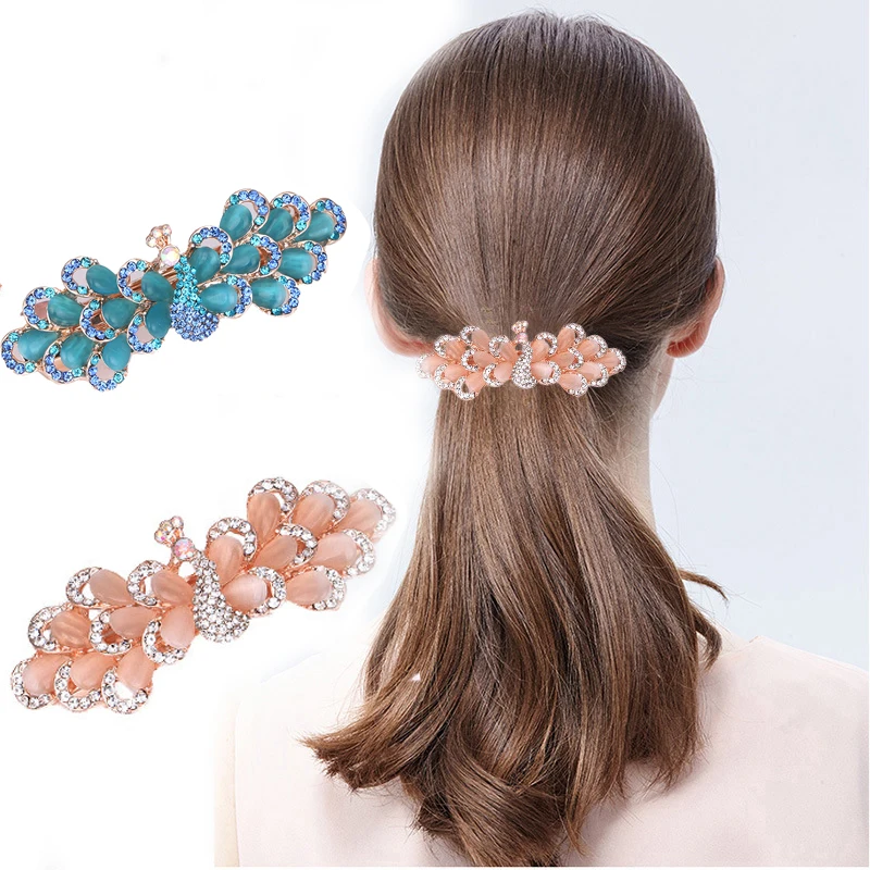 

1Pcs Peacock Diamond Metal durable Hairpin Hair Styling Tool Women Headwear Accessories