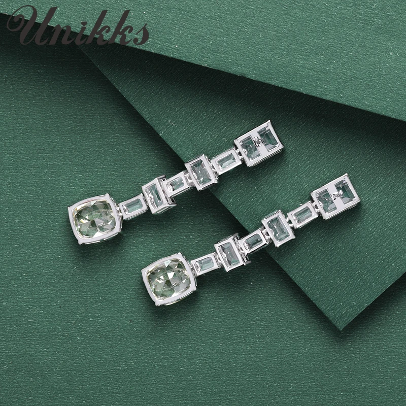 

Imported synthetic simulation yellow diamond 925 sterling silver emerald tassel earrings women fashion dinner all-match