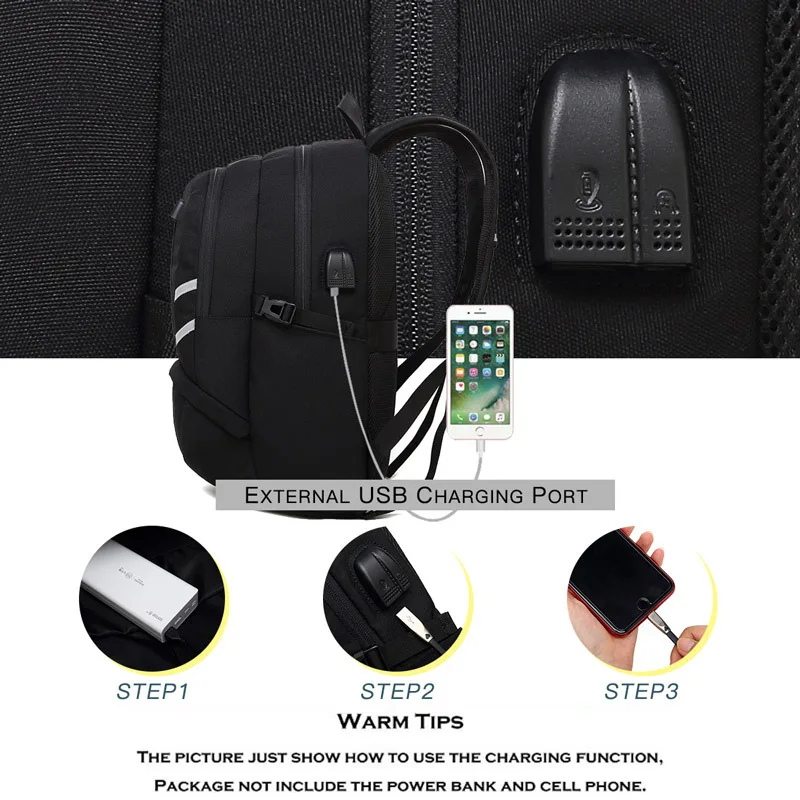 Мужской Дорожный рюкзак с защитой от кражи черный водонепроницаемый деловой