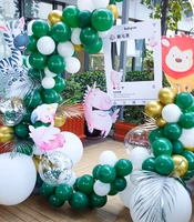 dark green latex balloons safari jungle dinosaur theme party ballons birthday christmas decoration kid favor globos supplies