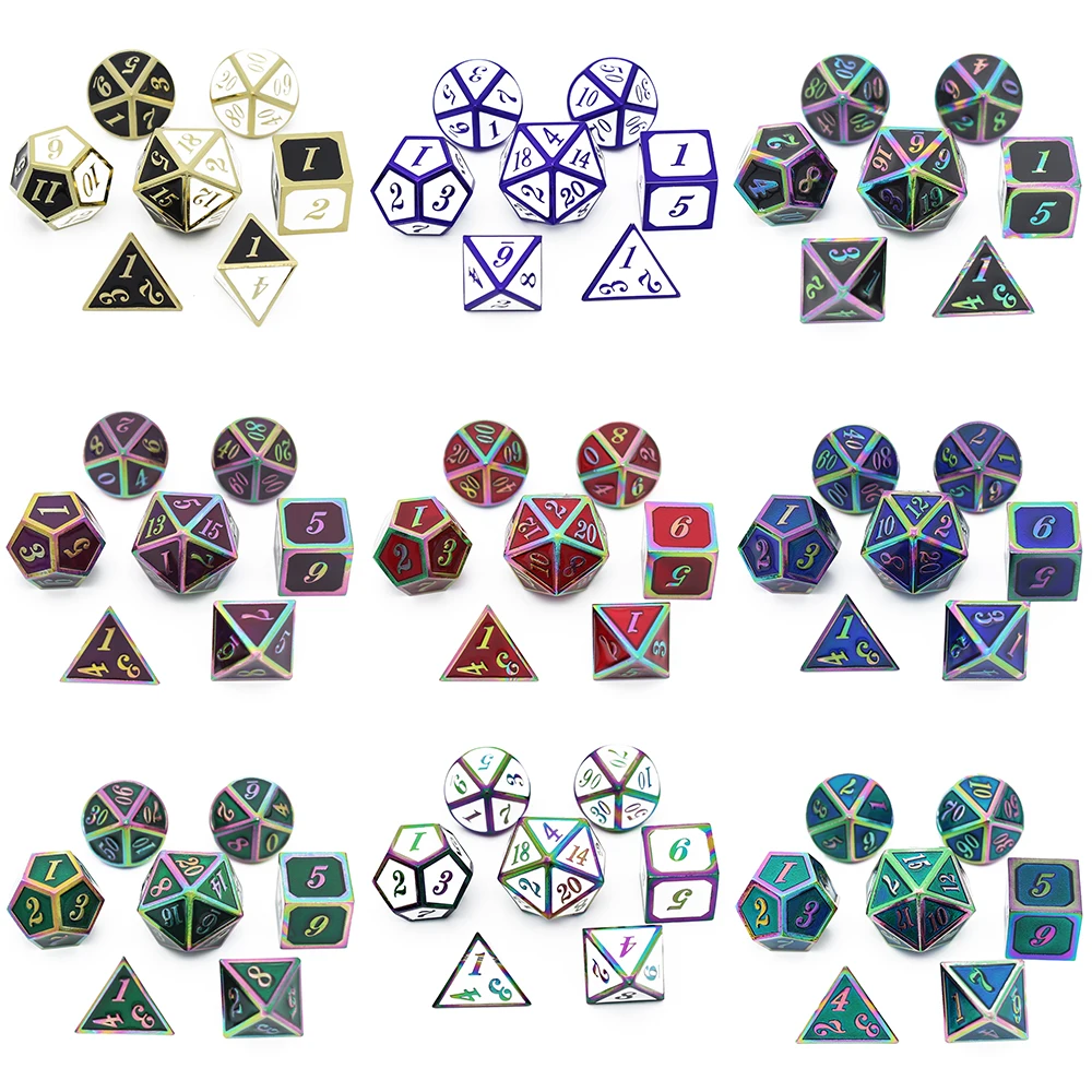 Металлические кости dnd Набор кубиков rpg многогранные твердые настольные игры