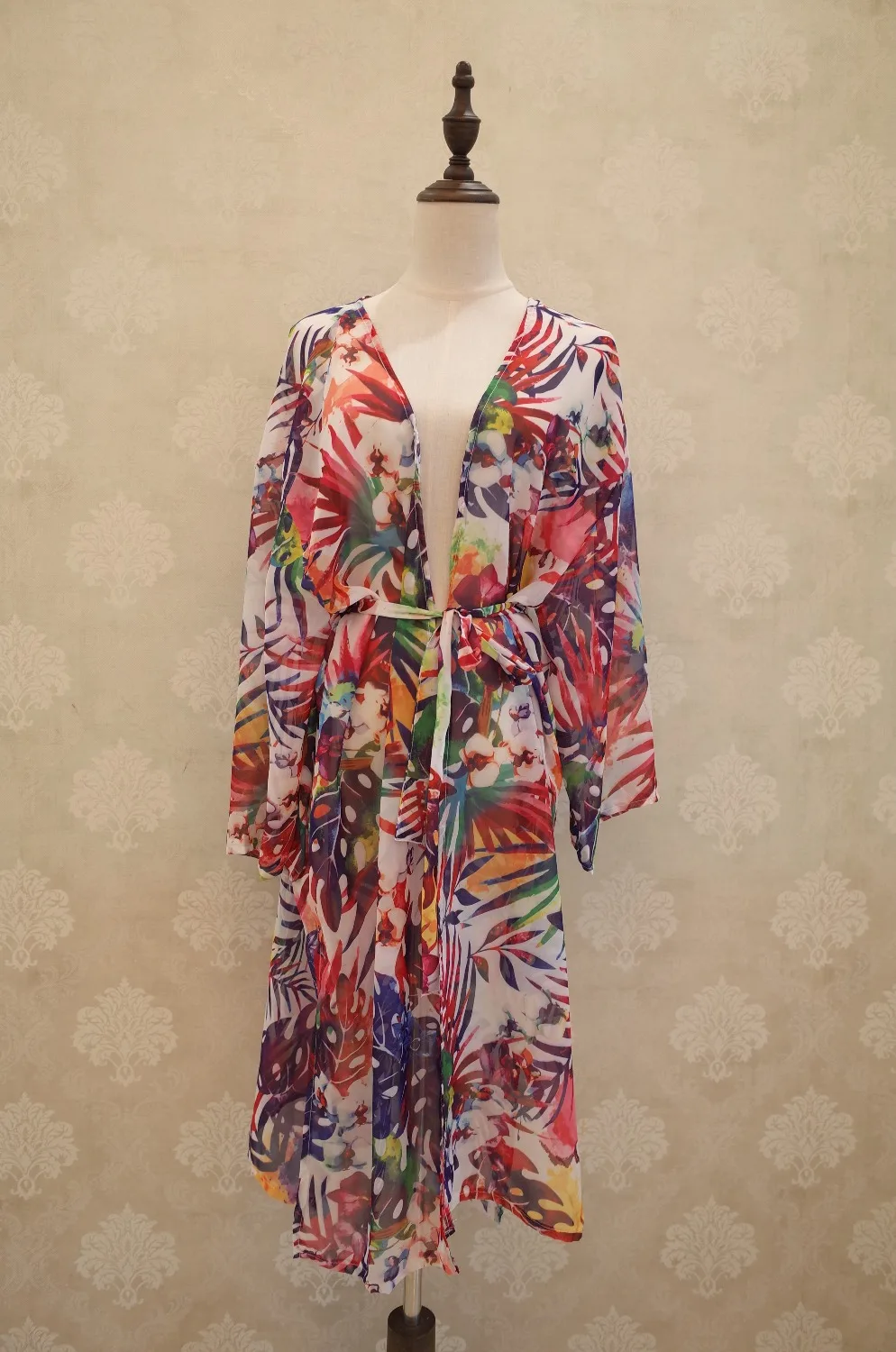 Цветочная туника для пляжа купальный костюм накидка длинное шифоновое пляжное