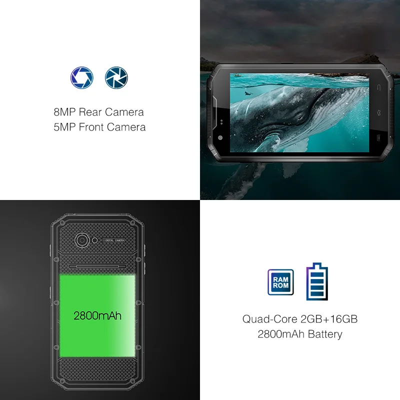 KENXINDA E & L W7S 2 Гб 16 сотовый телефон IP68 EL водонепроницаемый 5 0 дюймов Android 6 MTK6737