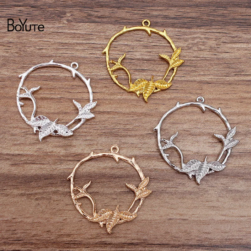 

BoYuTe Factory Wholesale (20 Pieces/Lot) Metal Alloy 40MM Wreath Pendant Charms for Jewelry Making Diy Hand Made Materials