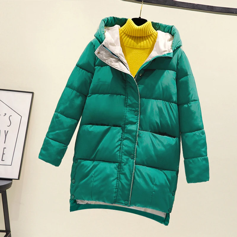 Женское длинное пальто с капюшоном, теплая парка на хлопковой подкладке, зимняя верхняя одежда, 2021 от AliExpress WW