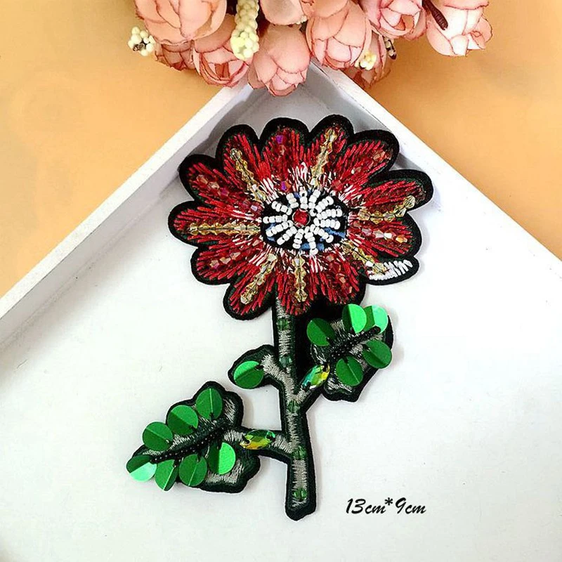 Sunflower Crystal Rhinestone Patches for Clothing Sew on Fruit Pineapple Clothes Appliques Badge Stripes Diamond Stickers | Дом и сад