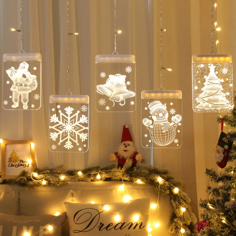 

Santa Claus Elk Fairy Lights Garland on The Window USB/ Garland on Batteries Christmas Lights New Year Wedding Christmas Decor