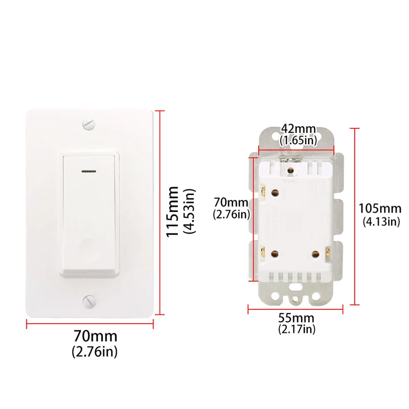 GTBL Американский кнопочные переключатели Wi-Fi Смарт настенный светильник Диммер