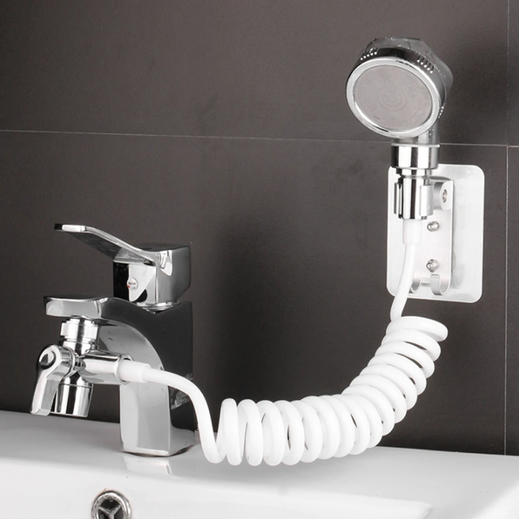 Extensor de grifo de lavabo de ba&ntilde;o, cabezal de ducha externo, divisor de agua, pulverizador de bid&eacute; para lavado de pelo, limpieza de inodoro-0