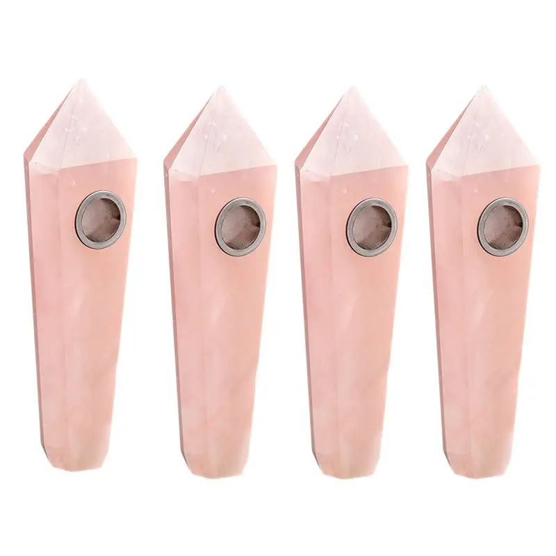 1 шт. натуральный розовый кварц кристалл курительная трубка сигаретная |