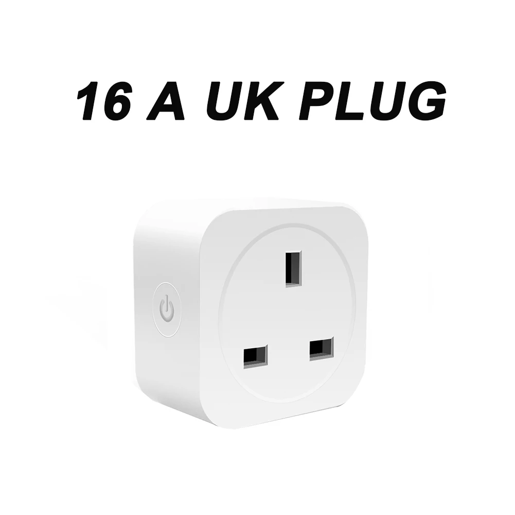 16A UK PLUG Умная вилка Wifi 10A/16A умная розетка Tuya умная жизнь приложение дистанционное управление ЕС США Великобритания вилка работа с Alexa Google Home Mini IFTTT - Комплект: 16A UK PLUG