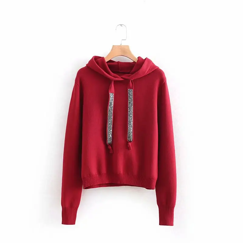 

High Quality Women 2021 Fashion Two Pieces Sets Cropped Hoodies Sweatshirts Vintage Long Sleeve Asymmetric Female Pullovers Chic