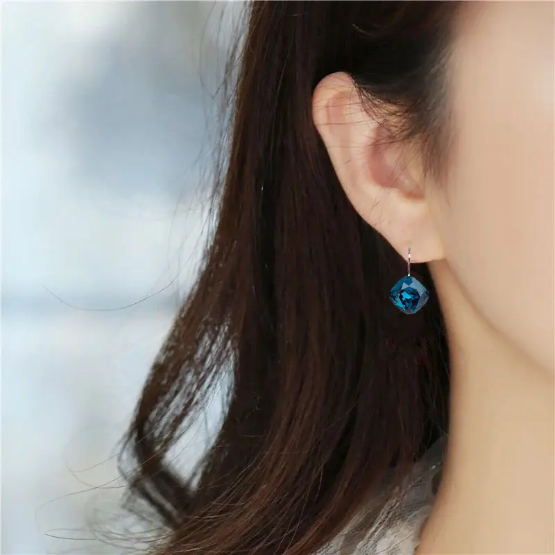 Квадратные летние серьги с австрийским кристаллом для женщин повседневная