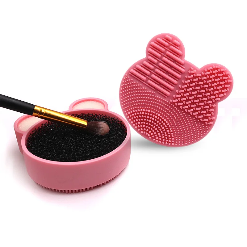 Silicone Makeup Brush Cleaning Box Sponge Cleaner Wet Dry Quick Clean Eyeshadow Residue Powder Activated Carbon Washing Tools