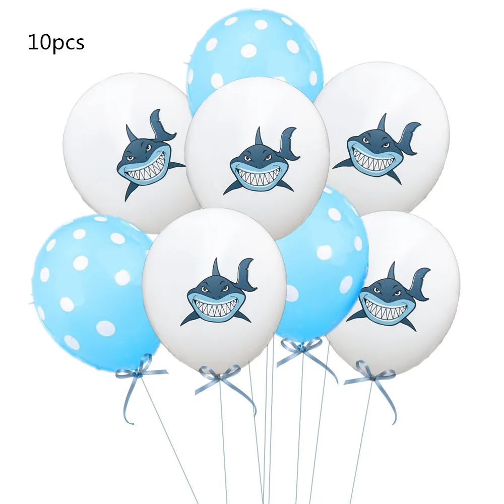 Shark 2mix 10 шт. 12 дюймов Единорог латексные шары собака день рождения баллон гелия украшения пчела Акула панда надувные globos детские игрушки - Цвет: Shark 2mix