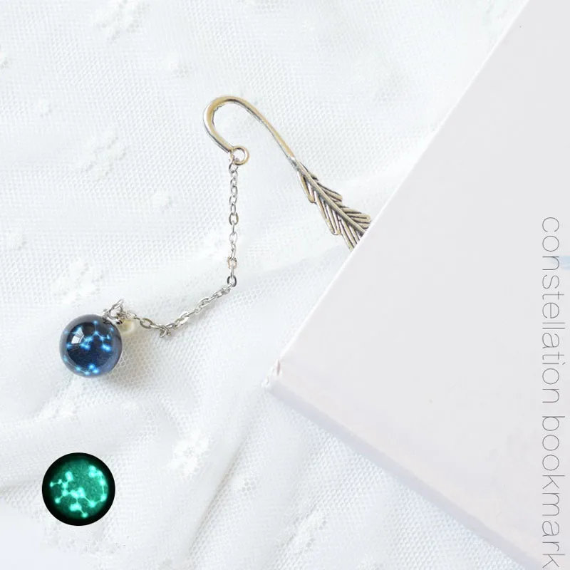 15 мм двенадцать созвездий светящиеся закладки звезды металлические перьевые для