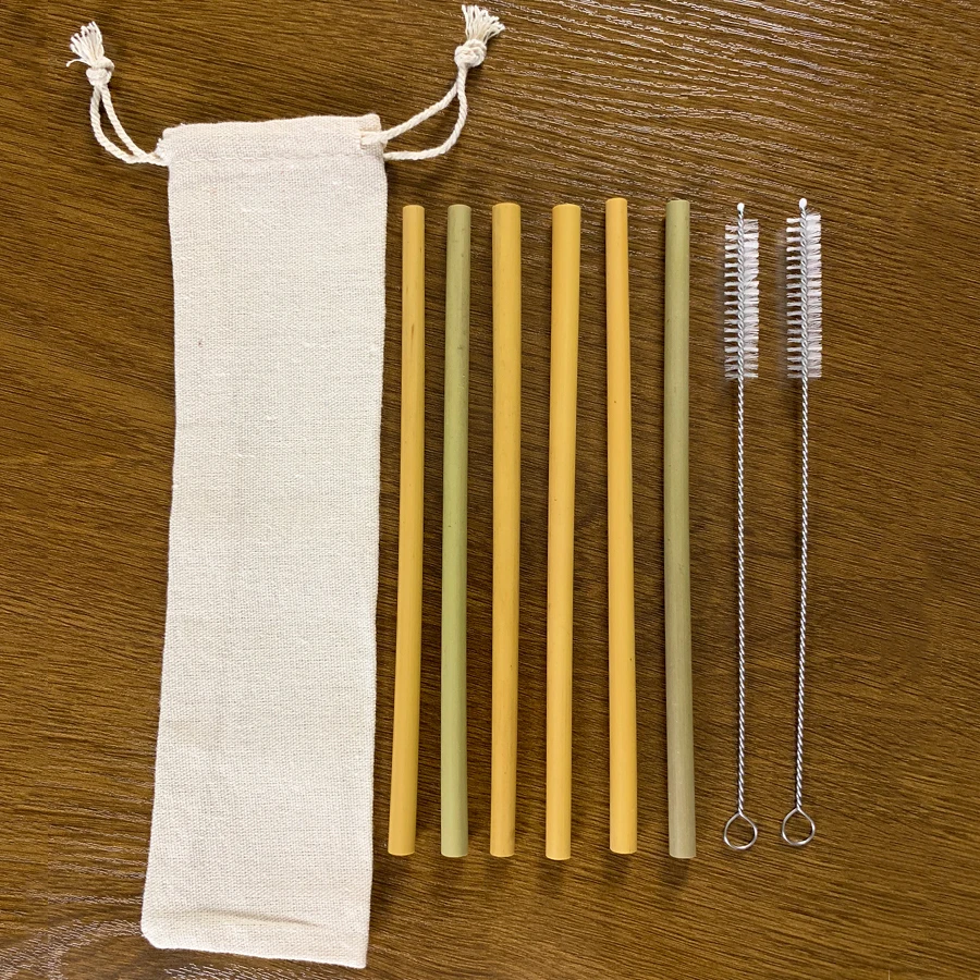 Набор деревянных столовых приборов из бамбуковой соломы 13/11/9/6 в упаковке набор