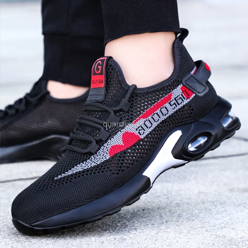 

Breathable Men Work Safety Shoes Anti-smashing Steel Toe Cap Working Boots Construction Indestructible Work Sneakers Men Shoes