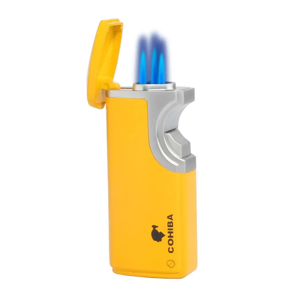 COHIBA электрическая зажигалка usb Бутановая газовая для сигар металлическая