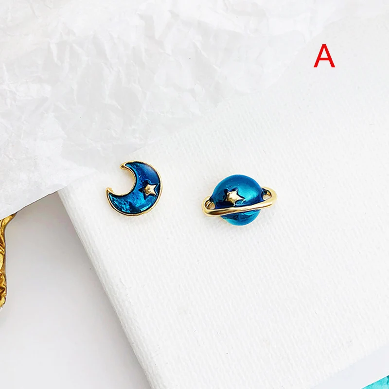 Горячая Женская Девушка голубая Планета Звезда Луна и Вселенная Самолет Серьги
