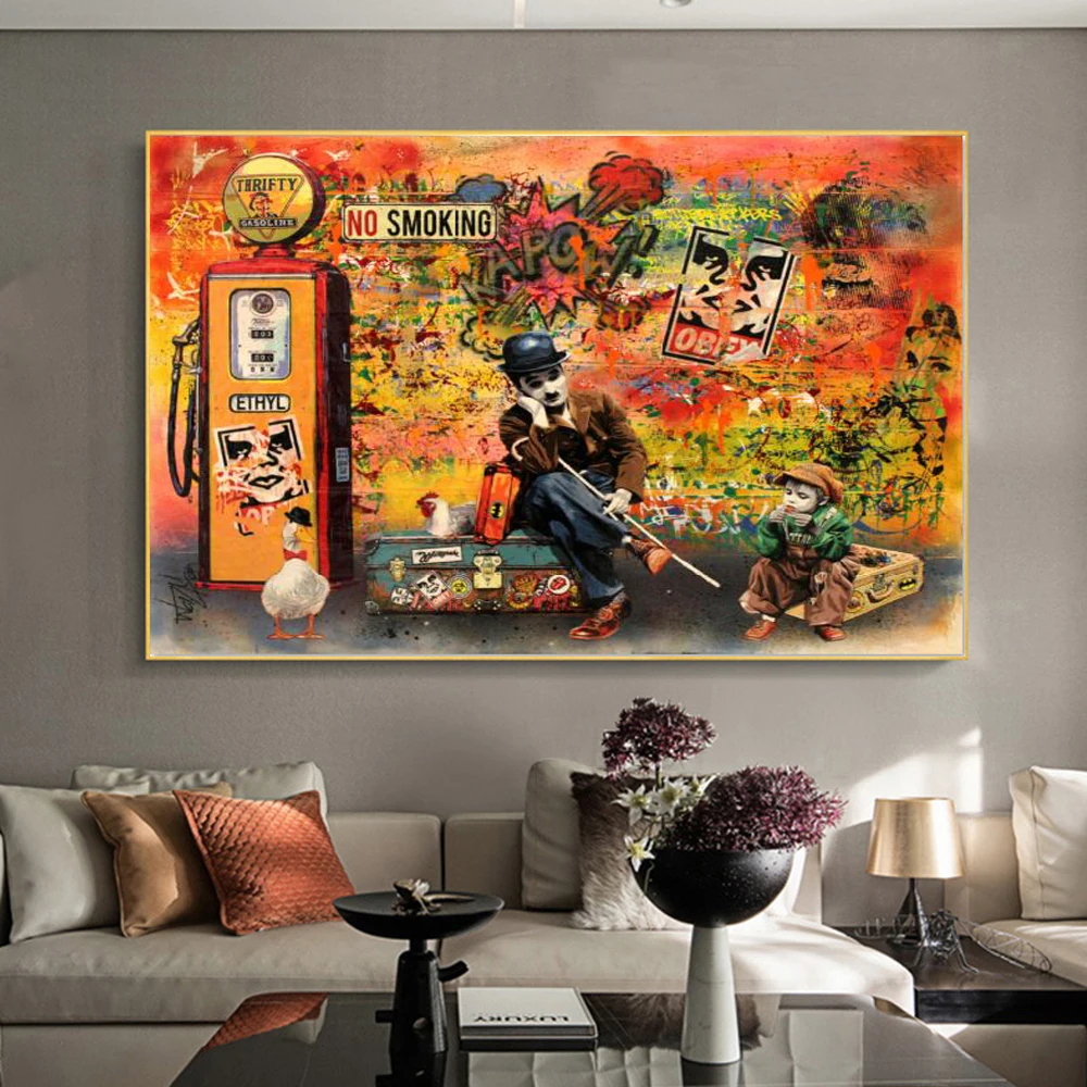 

Abstract Style Hd Printed Home Decor Figure Master of Comedy Chaplin Canvas Painting Poster Wall Art Picture For Bedroom Cuadros