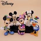 Фигурка героя мультфильма Disney, Микки Маус, Дональд Дак, Минни, ПВХ, фигурка героя, коллекция моделей, украшения, игрушки для детей