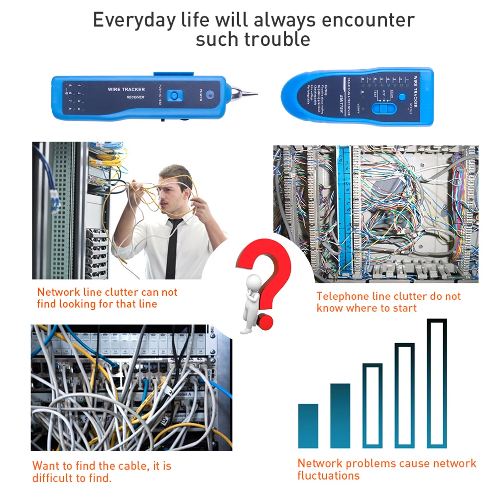 Кабельный тестер RJ45 Cat5e Cat6 CAT6A детектор для обнаружения телефонных проводов и