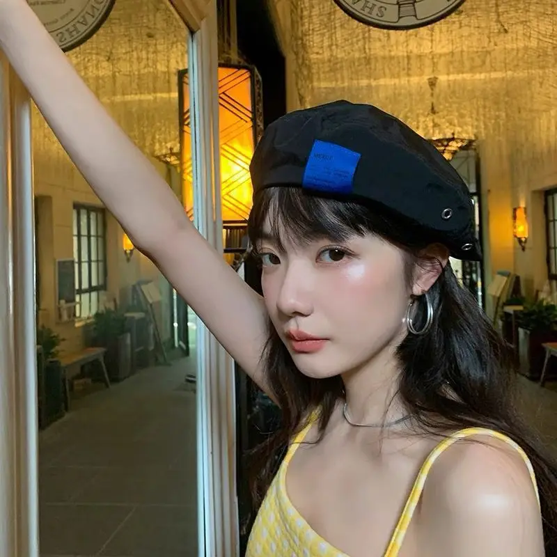 Берет Foux женские летние шапки с тонкими буквами регулируемый берет