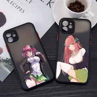 nakano nino anime cartoon phone case black color matte transparent for iphone 13 12 11 x xr xs pro max mini 7 8 plus shell cover