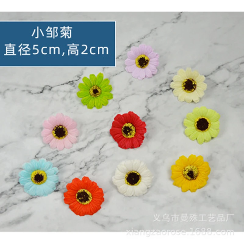 

50PCS Soap Flower Artificial Flowers Little Daisies Sun Flower Flower Head Bouquet Making Gift Box With Florist Materials