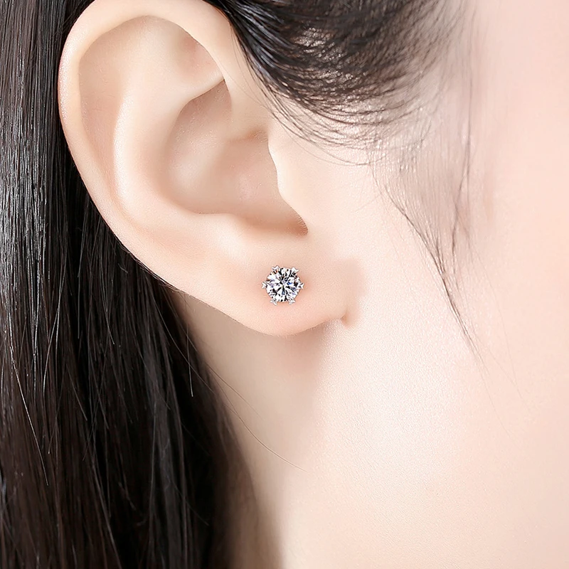 

OEVAS 100% 925 Sterling Silver Sparkling Real 0.5 Carat Moissanite Bridal Stud Earrings Top Quality Wedding Party Fine Jewelry