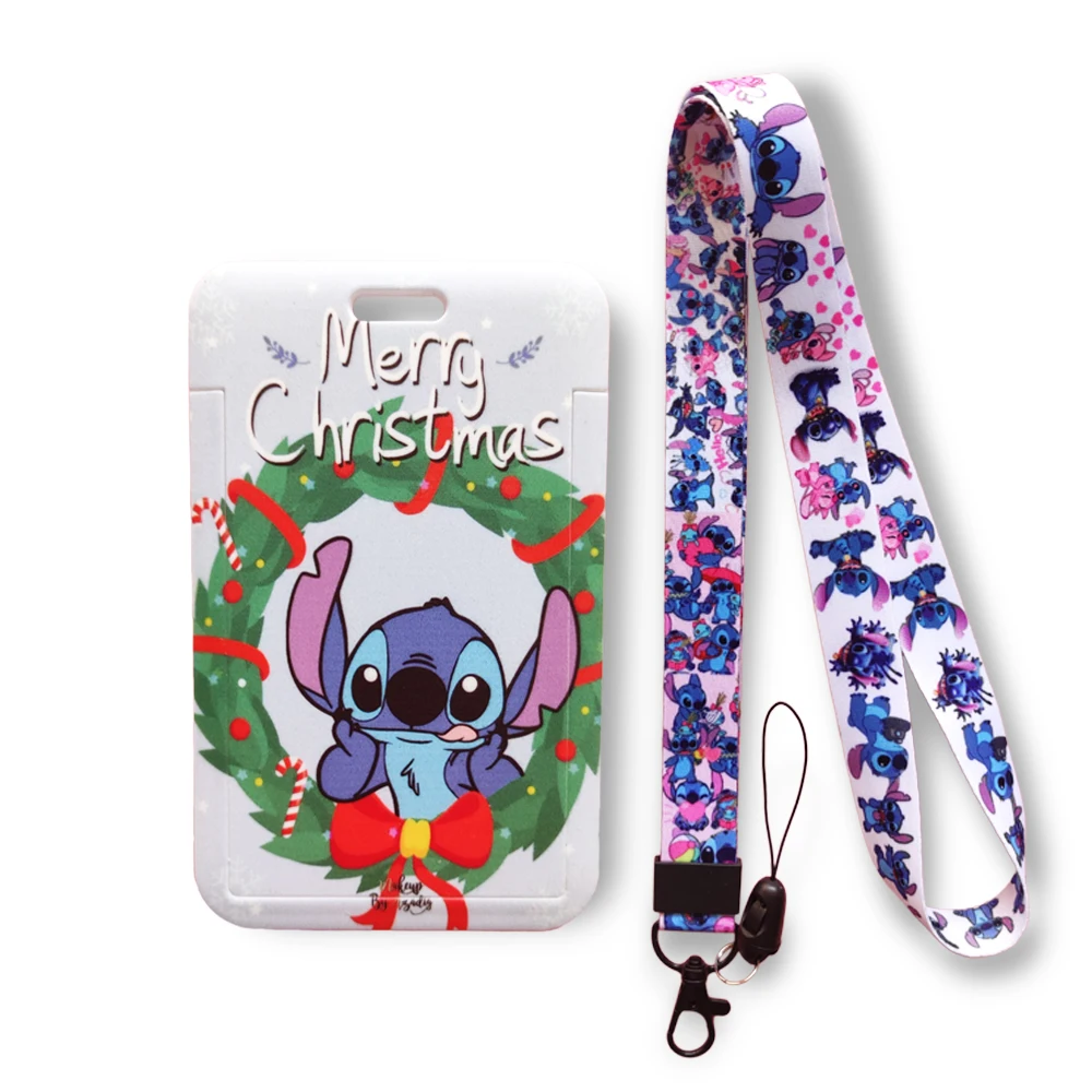 

Disney Stitch Staff ID Name Card Case Student Campus Card Hanging Neck bag Card Holder Lanyard ID Name Card Bag Drop Shipping