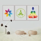 Картина на холсте, цветной Лотос, Йога, настенный художественный плакат, цветная чакра, Йога, Ом, медитация, картина, домашний декор, украшение для комнаты