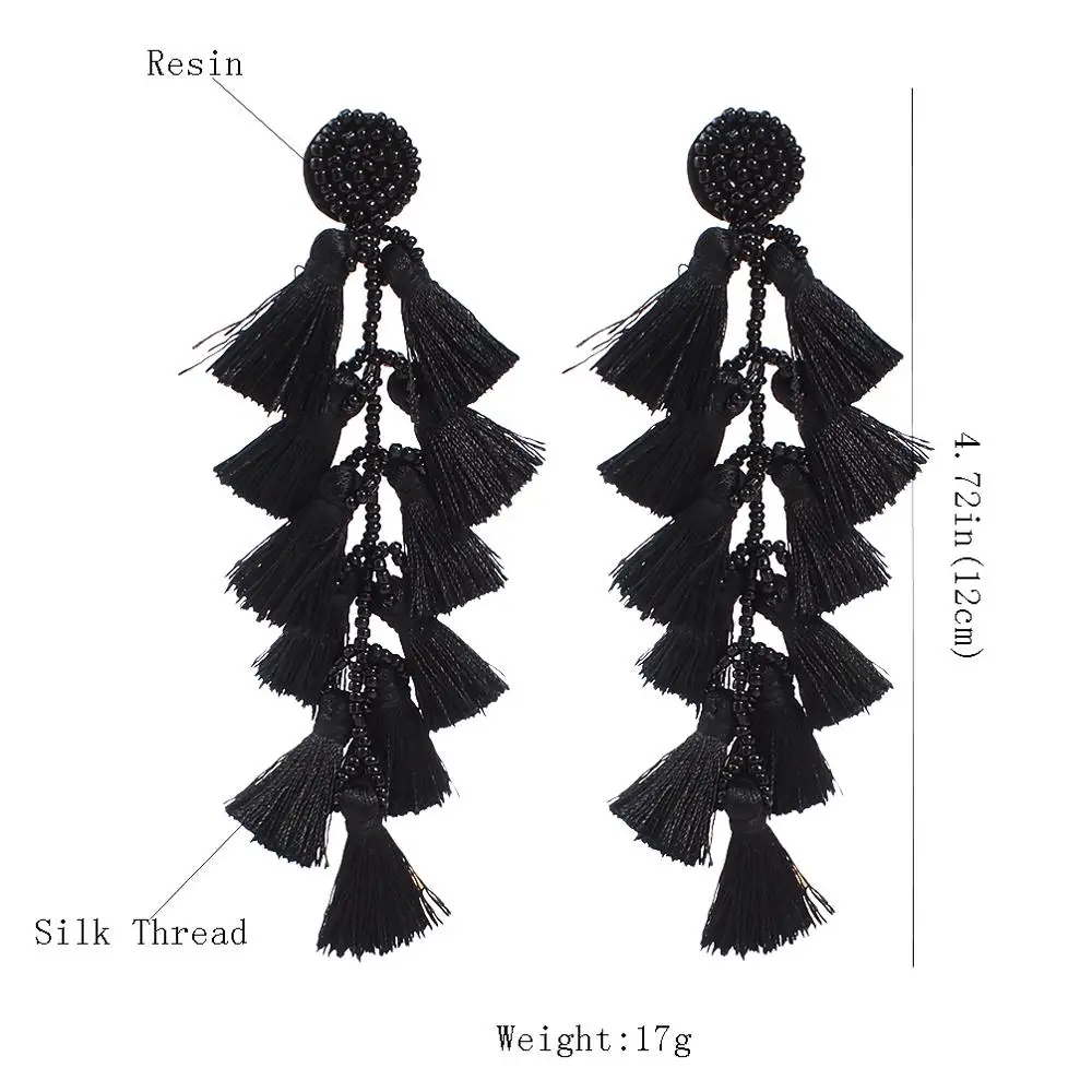 MANILAI полимерные серьги с бусинами и кисточками для женщин Бохо ручной работы