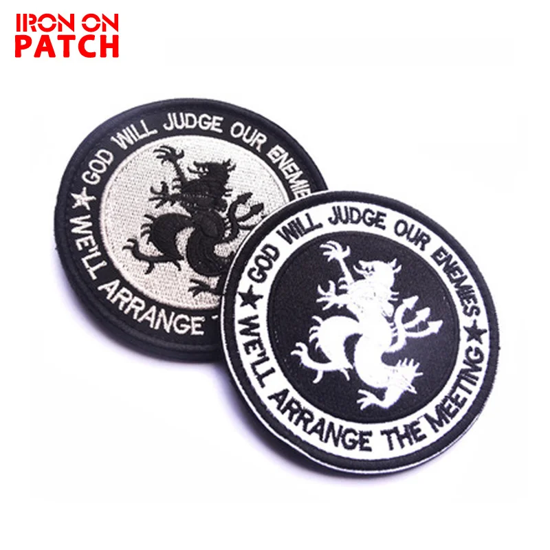 Военные тактические блестящие нашивки с вышивкой гордость значок Бога будет