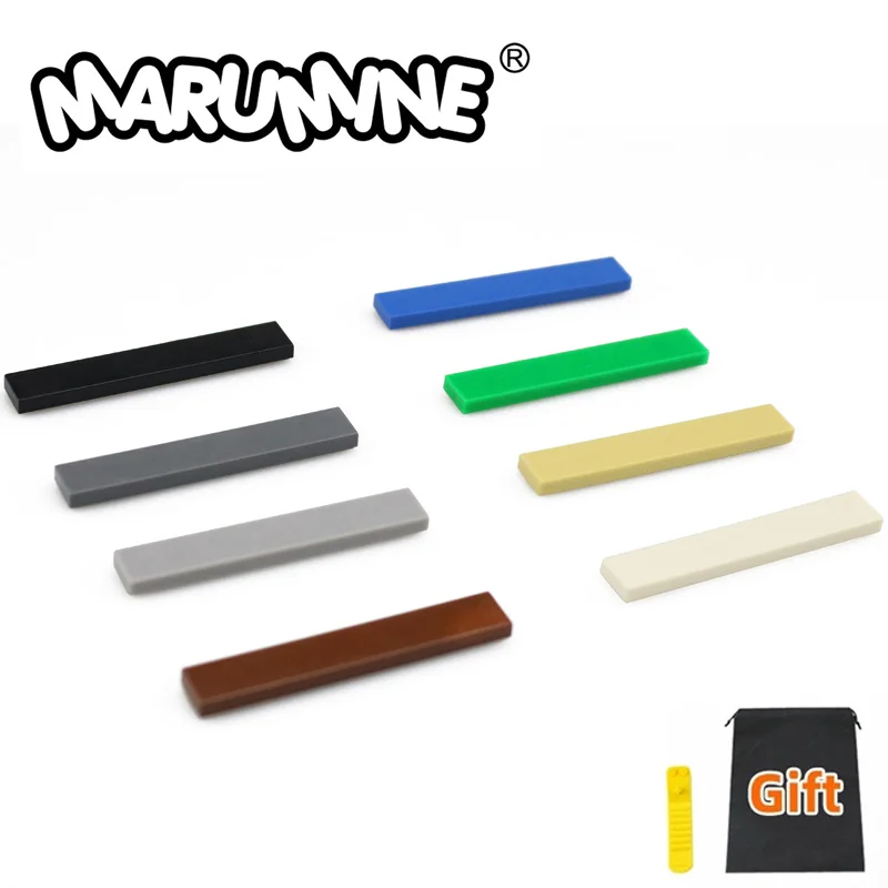 MARUMINE 200 шт./лот 1x6 конструктор плитка строительные блоки 3068 MOC классические