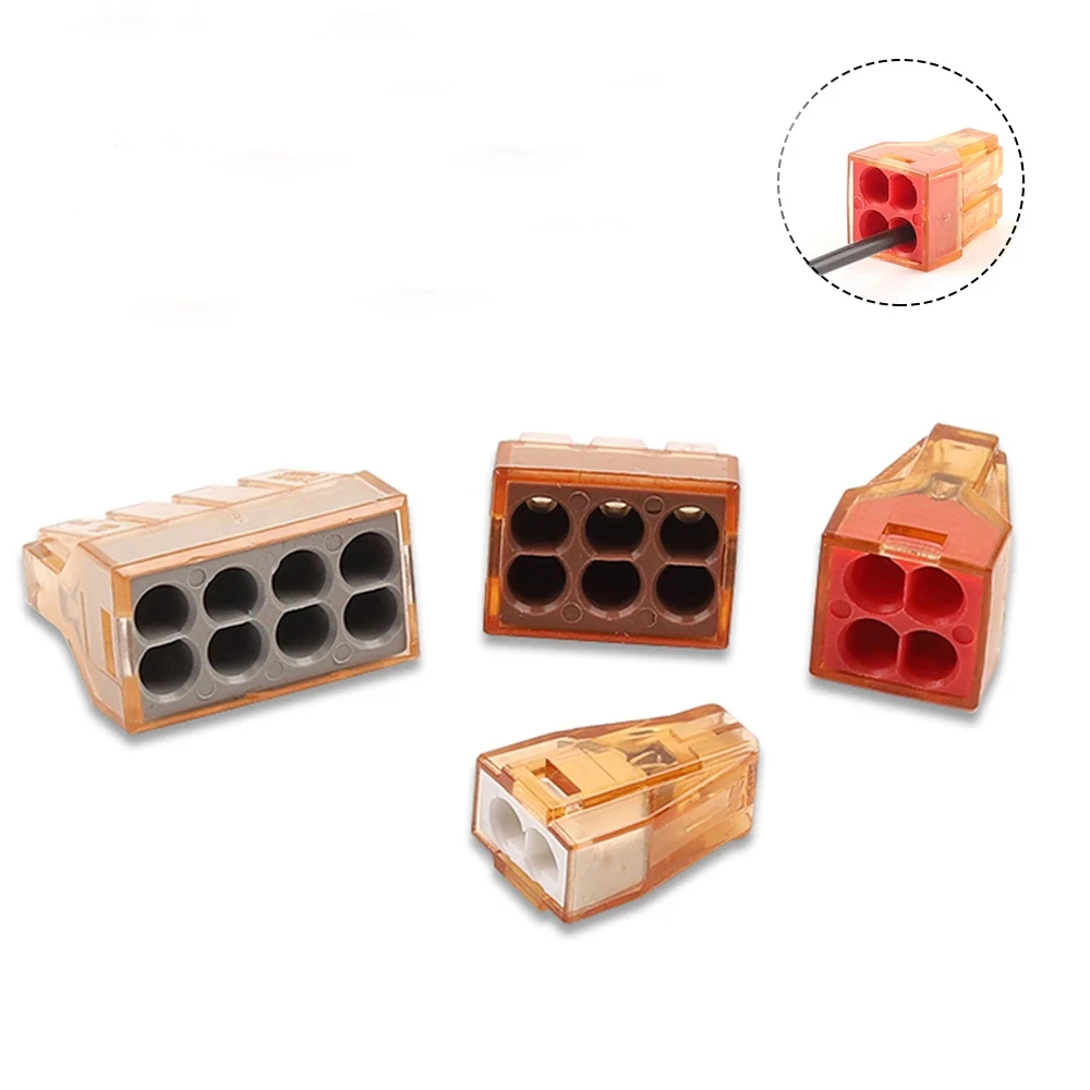 

30/50/100pcs Quick Wire connector 602 604 606 608 Compact Push in Terminal Block Connector 2/4/6/8 Pin Lever1.5-4 AWG 16-12
