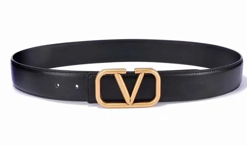 all black leather Модные кожаные ремни хорошего качества гладкий поясной ремень с пряжкой для джинсов повседневный мужской женский пояс - Цвет: all black leather