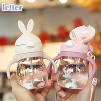 tritan plastic baby feeding cup with straw sippy cup kids learn drinking bottle training cup with handlegravity ball 270ml