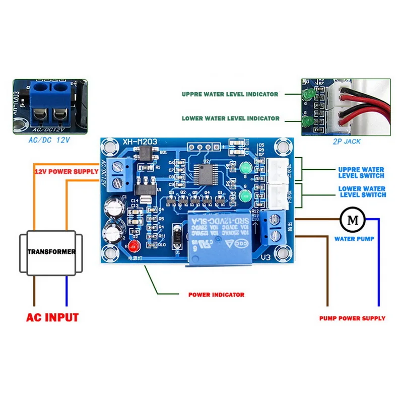 Автоматический регулятор уровня воды 12 В переменного/постоянного тока