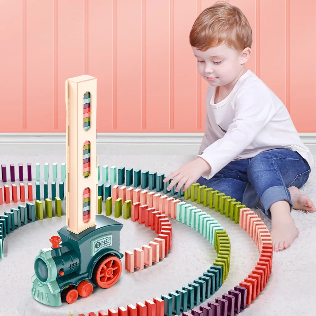 

Domino Fun Is Automatically Put Into The Electric Train Educational Children's Toy Minecraft Kids Learning Toys Building Blocks