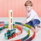Домино развлечение автоматически вставляется в Электрический поезд обучающая детская игрушка Minecraft Детские обучающие игрушки строительные блоки