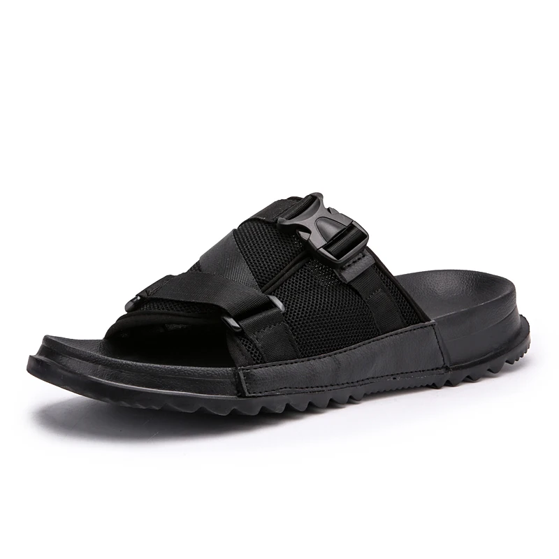 Новые летние мужские тапочки повседневная обувь износостойкие черные Тапочки |