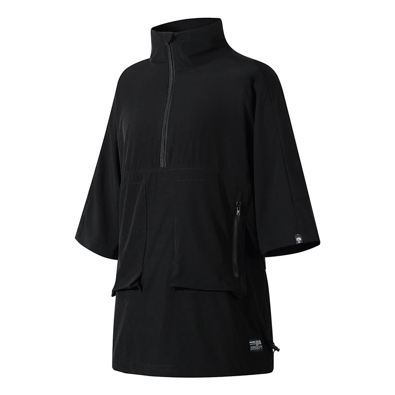 

Куртка WHYWORKS Мужская Techwear, Стильная черная рубашка на молнии с коротким рукавом, уличная модная одежда в стиле Харадзюку