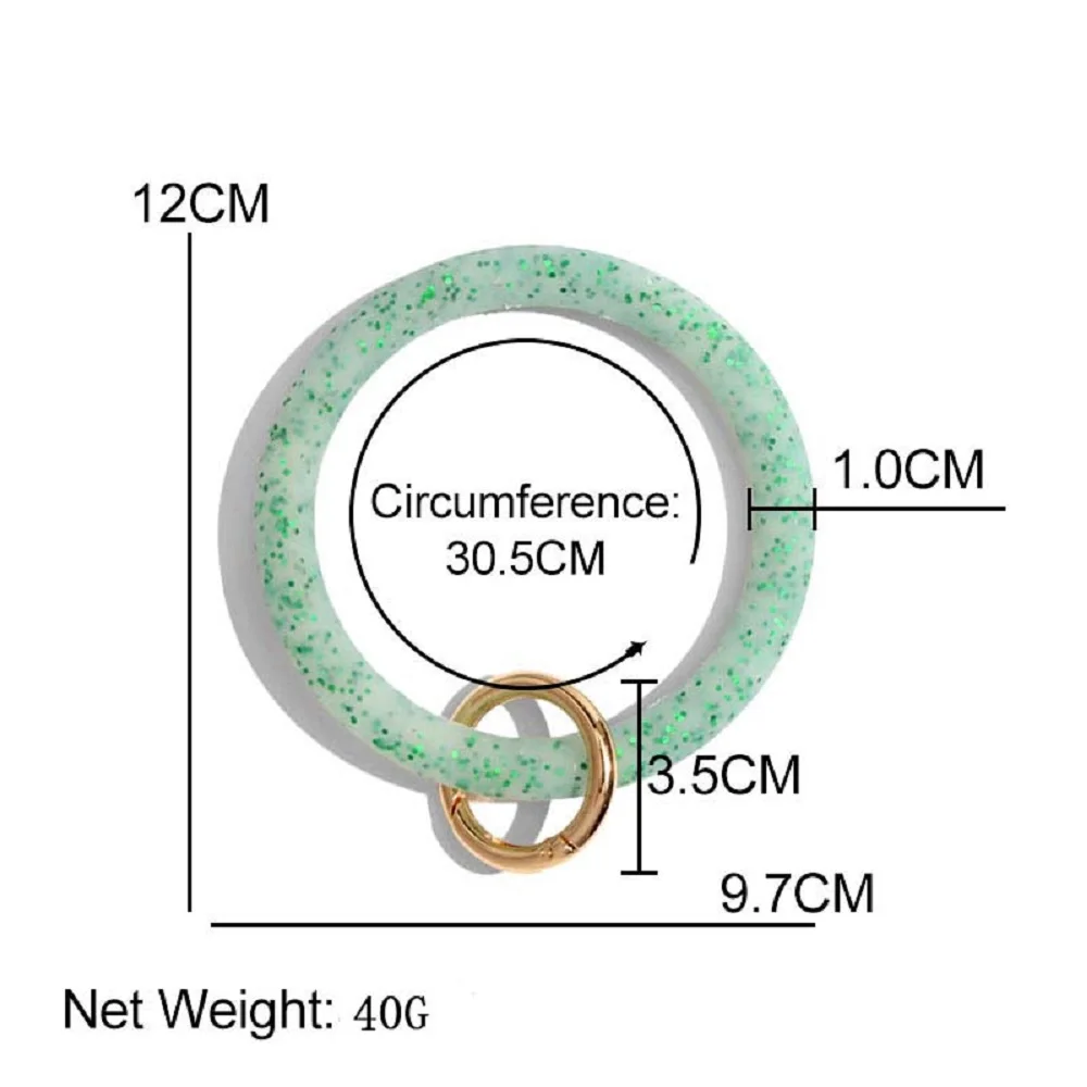 Модный Блестящий силиконовый браслет для брелка женщин Круглый автомобильный