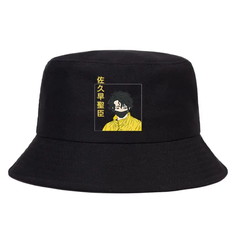 

Oya Oya Oya Haikyuu women bucket hat Kuroo Anime Harajuku Fashion Hip Hop fisherman hats Unisex summer bob panama cap