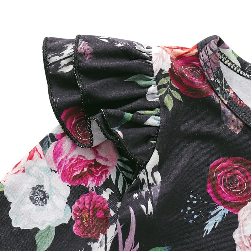 

0-24M Baby's Sets Spring Autumn Baby Girl Long Sleeve Floral Romper Tops Skirt Trousers Headband Outfits Clothes